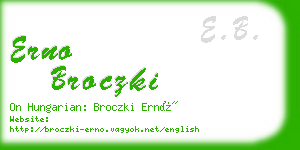 erno broczki business card